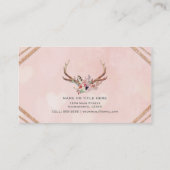 フラワーズ&ディアー〔雄ジカの〕枝角ボホシックグラム 名刺 (裏面)