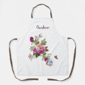 フラワーズ&バタフライガーデパーソナライズされたナー  エプロン (正面)