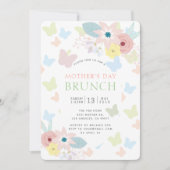 フラワーズ＆バタフライ ピンク マザーズデイブランシュ 招待状 (正面)