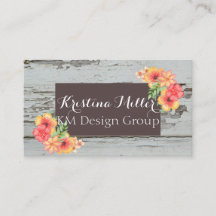 フラワーズ&バーンボード |素朴 |名刺