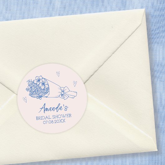 フラワーズ ファーマーズ マーケット 手描き ブライダルシャワー ラウンドシール