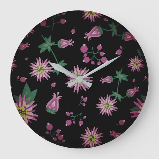 フラワーズ&ベリーフォグ ラージ壁時計 (正面)