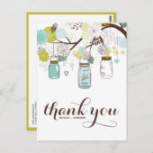 フラワーズ&メイソン結婚ジャースありがとうはがき ポストカード (正面/裏面)