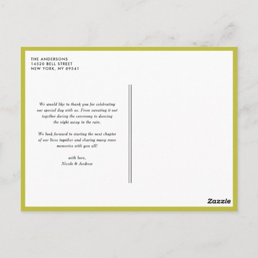 フラワーズ&メイソン結婚ジャースありがとうはがき ポストカード (裏面)