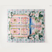 フラワータイル | モロッカントロピックウェディング フォトブース タペストリー (正面(横))