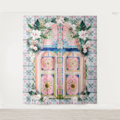 フラワータイル | モロッカントロピックウェディング フォトブース タペストリー (正面)