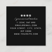 フラワータトゥー ゴシック スカル タトゥーアーティスト ソーシャルメディア スクエア名刺 (裏面)