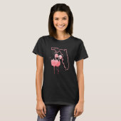フラワータンポポFlorida国旗Pink Flamingo Girls Tシャツ (正面フル)