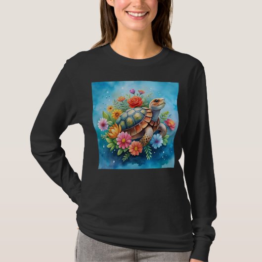 フラワータートル Tシャツ (正面)