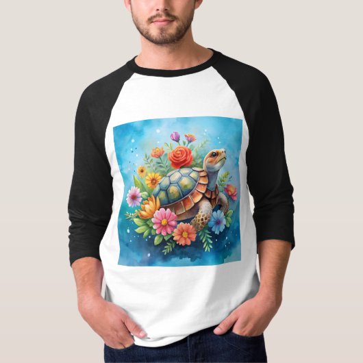 フラワータートル Tシャツ (正面)