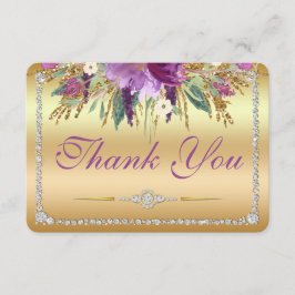 フラワーダイヤ結婚モンドありがとう金ゴールド サンキューカード