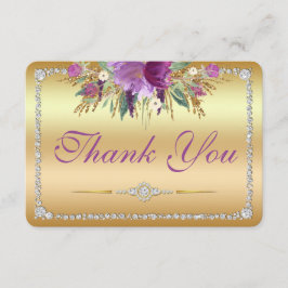 フラワーダイヤ結婚モンドありがとう金ゴールド サンキューカード