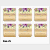 フラワーダイヤ結婚モンドありがとう金ゴールド スクエアシール (シート)