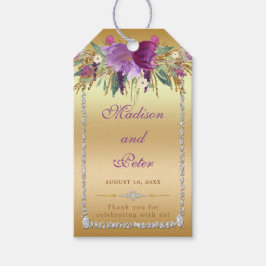 フラワーダイヤ結婚モンドの金ゴールド ギフトタグ