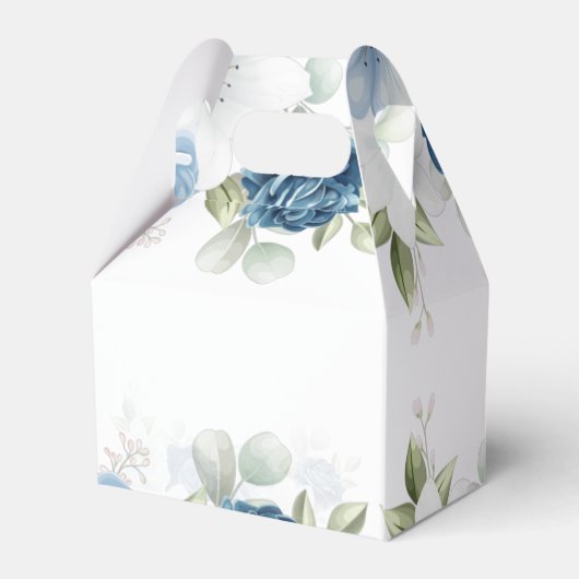 フラワーダスティーブルーの水彩画 ブライダルシャワー フェイバーボックス (裏面サイド)