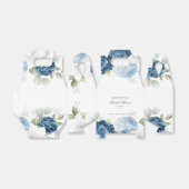 フラワーダスティーブルーの水彩画 ブライダルシャワー フェイバーボックス (折り畳みなし)