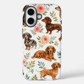 フラワーダックスフントスマホケース - ウィーンダッグ柄 Case-Mate iPhoneケース (裏面)