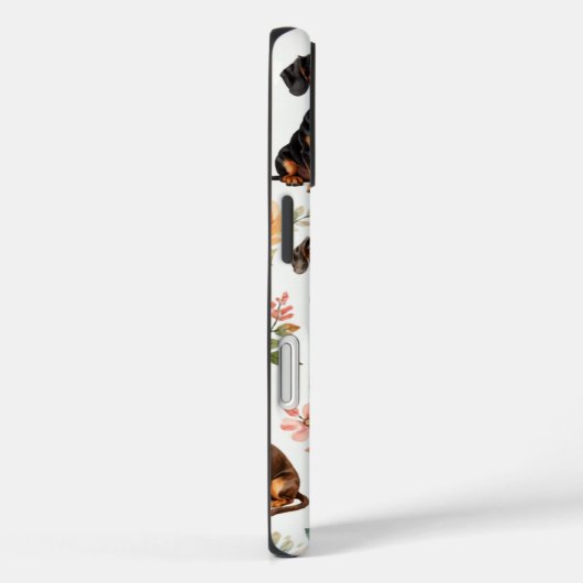 フラワーダックスフントスマホケース - ウィーンダッグ柄 Case-Mate iPhoneケース (裏面 / 右)