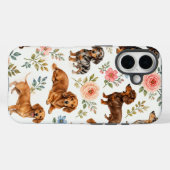 フラワーダックスフントスマホケース - ウィーンダッグ柄 Case-Mate iPhoneケース (裏面 (横))