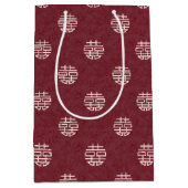 フラワーダブル西パタ中国のン結婚ズ ミディアムペーパーバッグ (正面)