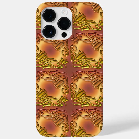 フラワーダマスク ゴールド柄 Case-Mate iPhoneケース (裏面)