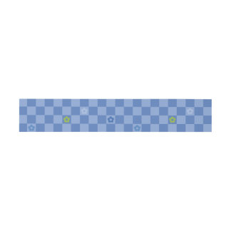 フラワーチェック柄 No. 01 - ライトブルー 招待状ベリーバンド