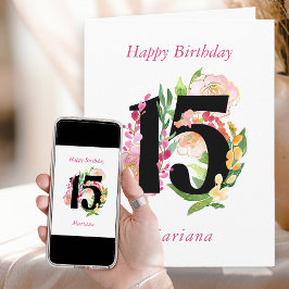 フラワーチック15 15歳の誕生日グッズ カード