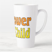 フラワーチャイルドかわいいヒッピーひまわり70s カフェラテマグ (右)