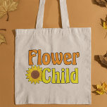 フラワーチャイルドかわいいヒッピーひまわり70s トートバッグ<br><div class="desc">花の子。平和、喜び、愛、自由な精神信じの中で愛するヒッピーの可愛い贈り物。70年代かわいらしのレトロなカッコいいフローラツリーヒッガーデザインの花。</div>