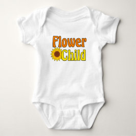 フラワーチャイルドかわいいヒッピーひまわり70s ベビーボディスーツ