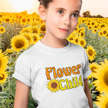フラワーチャイルドかわいいヒマワリ子供 Tシャツ<br><div class="desc">花の子。平和、喜び、愛、自由な精神で信じすひまわりヒッピーの子供Tシャツ。70かわいらし年代のレトロなクールフローラツリーヒッガジャンインスパイアジャケットの花。</div>