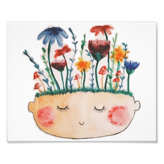 フラワーチャイルドウォーターカラープリント フォトプリント            (正面)