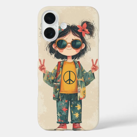 フラワーチャイルドキャラクター電話ケース Case-Mate iPhoneケース (裏面)
