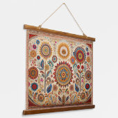 フラワーチャイルドフォークアートウォールつるズ 吊り下げ型タペストリー (傾斜あり)