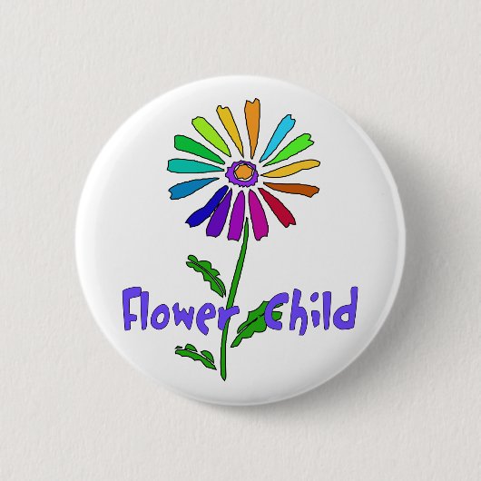 フラワーチャイルド 缶バッジ (正面)