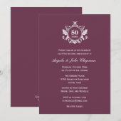 フラワーチャーム アニバーサリーまたは誕生日招待状 - 招待状 (正面/裏面)