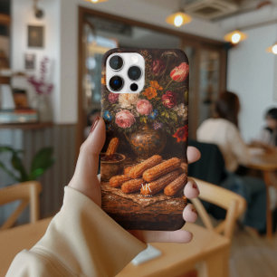 フラワーチュロス 静物 モノグラム iPhone 15 PRO MAXケース