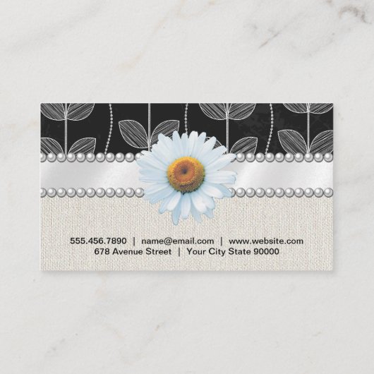 フラワーチョークドール |白い花と真珠 名刺 (裏面)