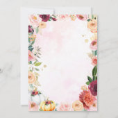 フラワーツインサファリ動物パンプキンベイビーシャワー 招待状 (裏面)