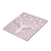 フラワーツリーピンク&ホワイトベアズリーハート タイル (側面)