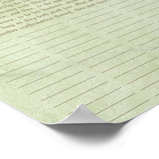 フラワーツリープリント結婚クエーカー証明書 ポスター (角)