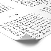 フラワーツリー座席表#のアルファベット順 ポスター (角)