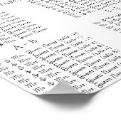 フラワーツリー座席表#のアルファベット順 ポスター (角)