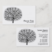 フラワーツリー – ライトグレー 名刺 (正面/裏面)