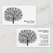 フラワーツリー – ライトグレー 名刺 (正面/裏面)
