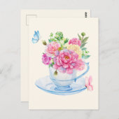 フラワーティーカップ ポストカード (正面/裏面)