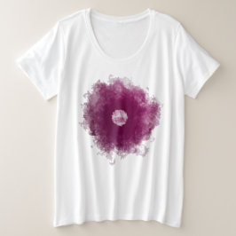 フラワーティーデジタルデザイン プラスサイズTシャツ