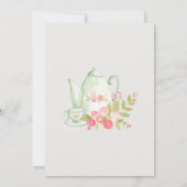 フラワーティーパーティーベイビーシャワー 招待状 (裏面)