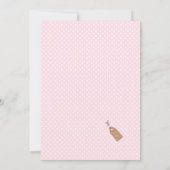 フラワーティーパーティーベビーシャワー招待ピンク色 招待状 (裏面)