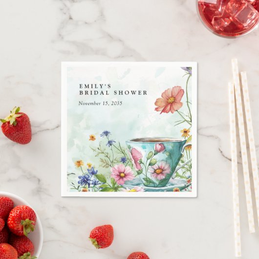 フラワーティーパーティー ブライダルシャワー スタンダードカクテルナプキン (インサイチュ)